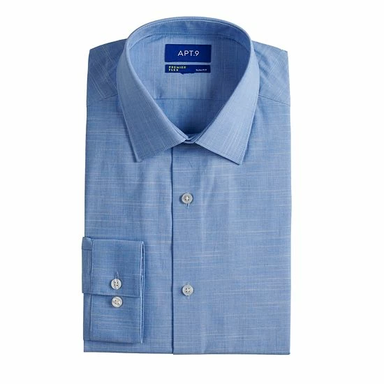 Men's Apt. 9® Premier Flex Regular-Fit Spread-Collar Dress Shirt Light Blue 10 Men's Apt. 9® Premier Flex Regular-Fit Spread-Collar Dress Shirt Light Blue - Image 8