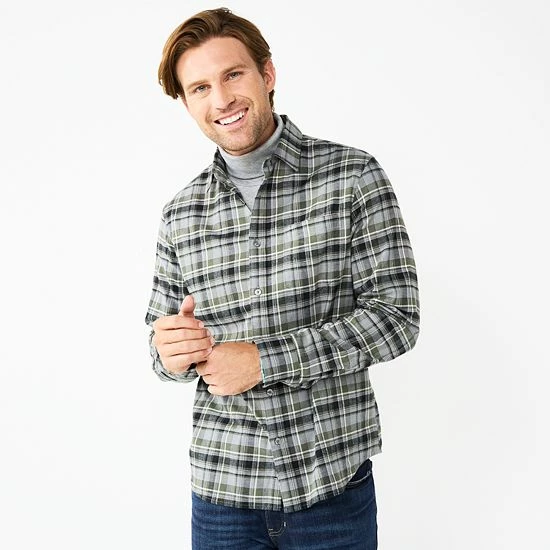 Men's Apt. 9® Slim Untucked-Fit Flannel Shirt Khaki Suede Men's Apt. 9® Slim Untucked-Fit Flannel Shirt Khaki Suede -Apt. 9 Sales Store unnamed file 656