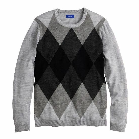 Men's Apt. 9® Merino Wool Blend Argyle Sweater Tan Argyle 4 Men's Apt. 9® Merino Wool Blend Argyle Sweater Tan Argyle - Image 2