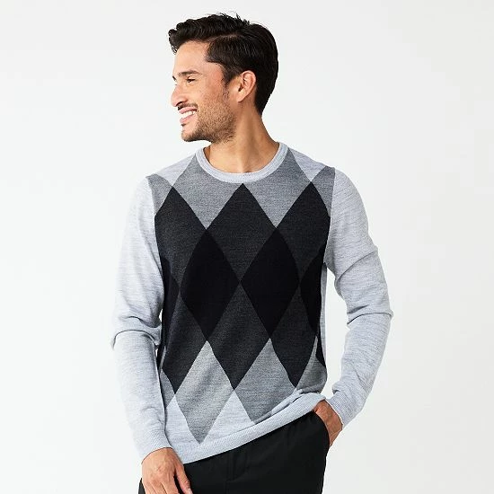 Men's Apt. 9® Merino Wool Blend Argyle Sweater Tan Argyle 6 Men's Apt. 9® Merino Wool Blend Argyle Sweater Tan Argyle - Image 4