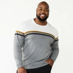 Big & Tall Apt. 9® Colorblock Crewneck Sweater White Navy Berry -Apt. 9 Sales Store unnamed file 689