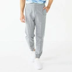 Men's Apt. 9® Premier Flex Jogger Suit Pants Light Gray Windowpane -Apt. 9 Sales Store unnamed file 698