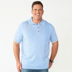 Big & Tall Apt. 9® Tipped Polo Sweater Autumn Gold Heather