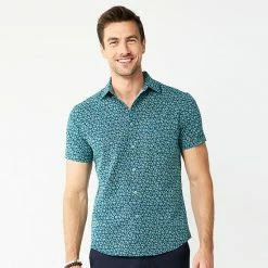 Men's Apt. 9® Slim-Fit Untucked Design Button-Down Tech Shirt Pink Icing -Apt. 9 Sales Store unnamed file 881