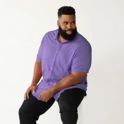 Big & Tall Apt. 9® Comfort-Knit Slim-Fit Untucked Shirt Purple -Apt. 9 Sales Store unnamed file 983
